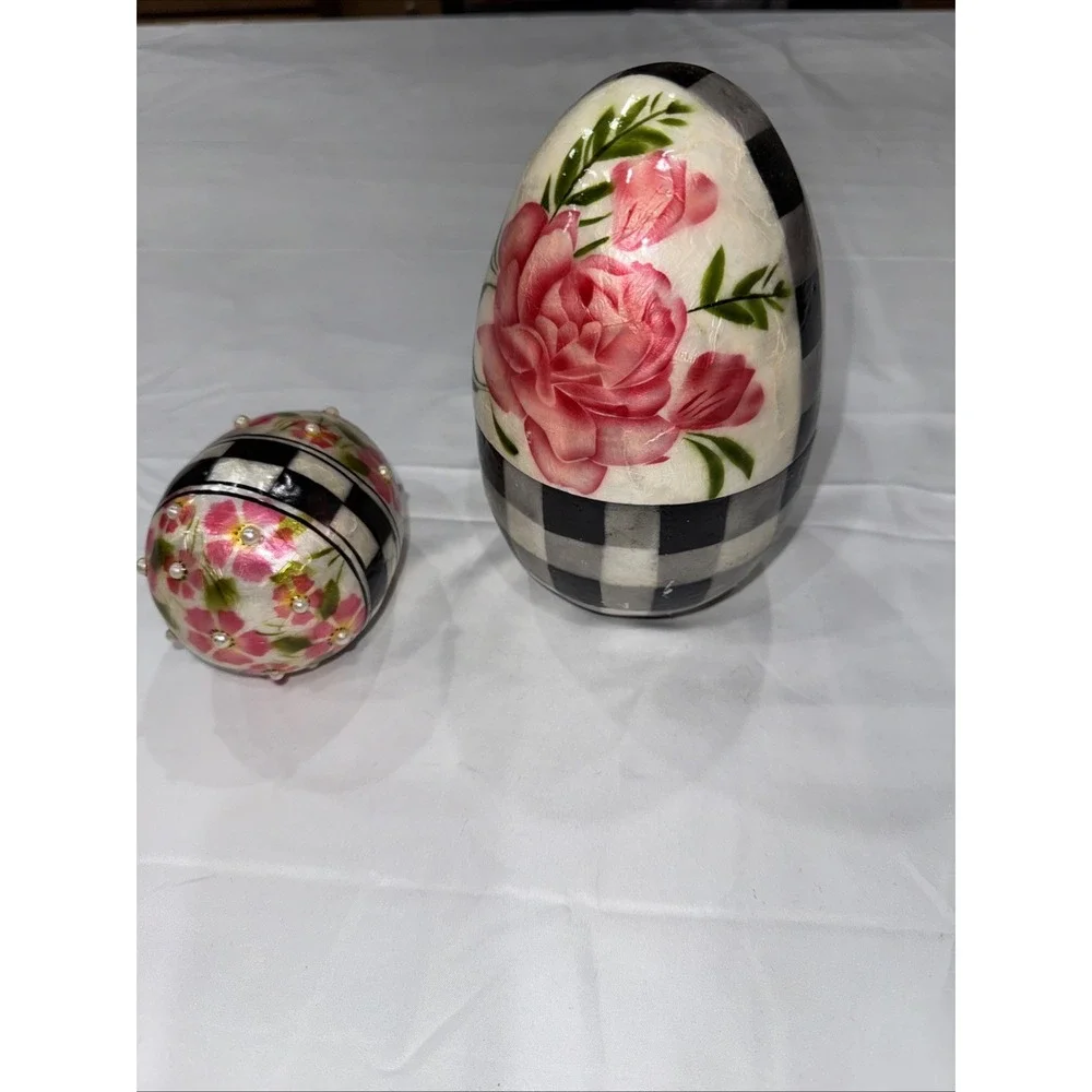 MacKenzie Childs Capriz Easter Egg Jewelry Trinket Box